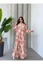 Women's Modest Dress Modal Fabric Floral Print Dress - 4