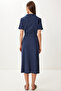 Belted Midi Linen Shirt Dress - 6
