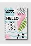 دفتر ملاحظات حلزوني مع غلافين أمامي وخلفي صلبين بتصميم Hello