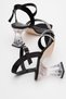 Women's Stone Heeled Shoes BLACK SATIN - 4
