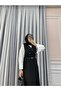 Double Breasted Button Detailed Belted Gilet Dress - 5