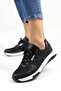 Black Women's Mesh Detailed Sneaker Shoes Casual - with Color Options - 4