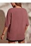 Women's Oversize T-Shirt - Dusty Rose with Floral Pattern |   Comfortable and Stylish Daily Combination - 5