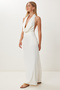 Degaje Collar Satin Surface Dress - 4