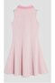 Girl's Pink Sleeveless Bow Collar Dress - 2