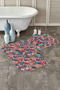 Multicolored Ethnic Patchwork Patterned 2-Piece Non-Slip Base Washable Bath Mat Set