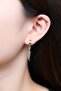 Compression Holeless Trend Feather Leaf Model Dangle Men's Steel Gray Earrings 1 Piece - 3