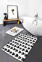 Black Hearts and Gold Heart Written Patterned Set of 2 Non-Slip Base Washable Bath Mat Set