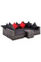 7 Piece Garden Lounge Set with Cushions Poly Rattan Grey - 3