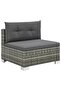10 Piece Garden Lounge Set with Cushions Poly Rattan Grey - 2