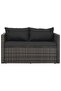 3 Piece Outdoor Dining Set with Cushions Poly Rattan Grey - 5