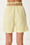 Straw Belted Linen Shorts Hbv0006 Yellow - 5