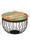 Coffee Table Ø50x35 cm Solid Wood Reclaimed and Steel - 3