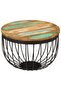 Coffee Table Ø50x35 cm Solid Wood Reclaimed and Steel