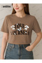 Love Yourself Printed Cotton Fabric Girl Light Brown T-Shirt - 3