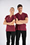 Burgundy Dr.Greys Model Lycra Nurse Doctor Uniform Scrubs Single Top Unisex Bat Sleeve