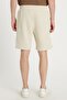 Men's Regular Fit Classic Cut 3-Pocket Ecru Shorts with Elastic Waist - 5