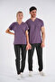 Light Plum Dr.Greys Model Lycra Nurse Doctor Jersey Scrubs Single Top Unisex Bat Sleeve
