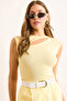 Women's Yellow Drop Low-Cut Shoulder Detailed Cotton Modal Blouse Blz-19002881 - 5
