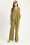 Women's Bitter Coffee V-Neck Strap Blouse Palazzo Pants Bottom-Top Set 3142 60283115 - 3