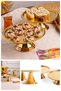 Luxury 2-Piece Round Gold Footed Cake, Cake, Cookies, Dessert, Treat, Dowry Presentation Serving Stand