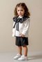 Baby Girl Vest, Leather Shorts and Skirt 3-Piece Set - 4