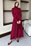 Camellia Dress Burgundy - 2