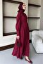 Camellia Dress Burgundy - 4
