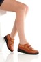 Caap Tan Color Genuine Leather Anatomical Velcro Lightweight Comfortable Young Mother Shoes - 5
