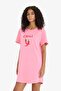 Regular Fit Crew Neck Printed Short Sleeve Nightgown F6076Ax25Hs - 3