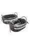 Set of 2 Woven Baskets with Handles Storage Bins with Sturdy Plastic Frame, Removable Fabric Liners - 5