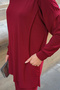 Women's Piece Detail Double Suit Claret Red - 4