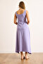 Women's Lilac Strap Midi Cotton Bell Dress Elb-19002444 - 5