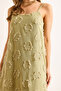 Women's Khaki Strap Adjustable Textured Midi Dress Elb-19002495 - 6