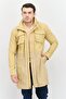 Men Solid Trench Jacket, Tan