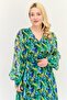 Women Floral Print Belted Maxi Dress, Multicolor - 2