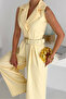 Women Shirt Collar Button Detail Maxi Jumpsuit Nbk061 - 3