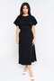 Solid Midi Dress with Short Sleeves