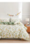 Queen size 6 piece bedding set brown floral print super soft quality 200x230cm.