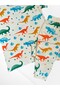 Boys' 100% Cotton Fabric White Color Dinosaurs Pattern Short Sleeve Thin Seasonal Pajamas Set - 4