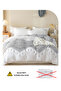 King size 6 piece boho bedding set in black and white without filling 220x240cm. - 4