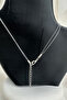 Silver Color Invisible Fishing Line Stone Double Heart Ghost Necklace - 4