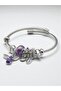 Adjustable Charm Bracelet with Purple Bee Figure
