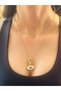 Zircon Stone Engraved Women's Steel Necklace with Eye End 24 cm - 3