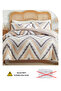Queen size 6 piece bedding set, brown zig zag pattern, very soft quality 200x230cm. - 4