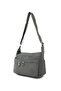 Sanmorris Women's Medium Size 7 Compartment Water Resistant Crinkle Fabric Light Gray Cross Strap Shoulder Bag - 6