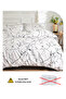 4 piece Single size bed linen set in Scandinavian style with marble pattern. - 4