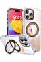 for iPhone 16 Pro Max Case Cover Anti-Slip and Drop-Proof Protective Cover with 360° Ring Stand Comp