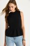 Women's Black Crew Neck Peplum Knitwear Top 20251019 - 3