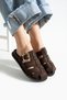 Julia Women's Brown Buckle Detailed Slippers Sandals